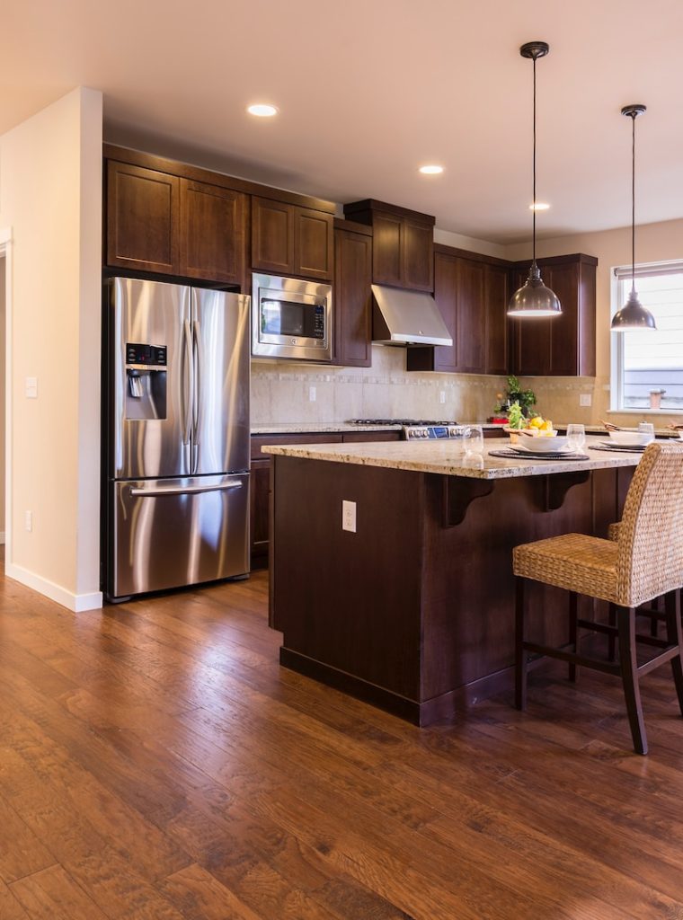 brown and beige kitchen interior